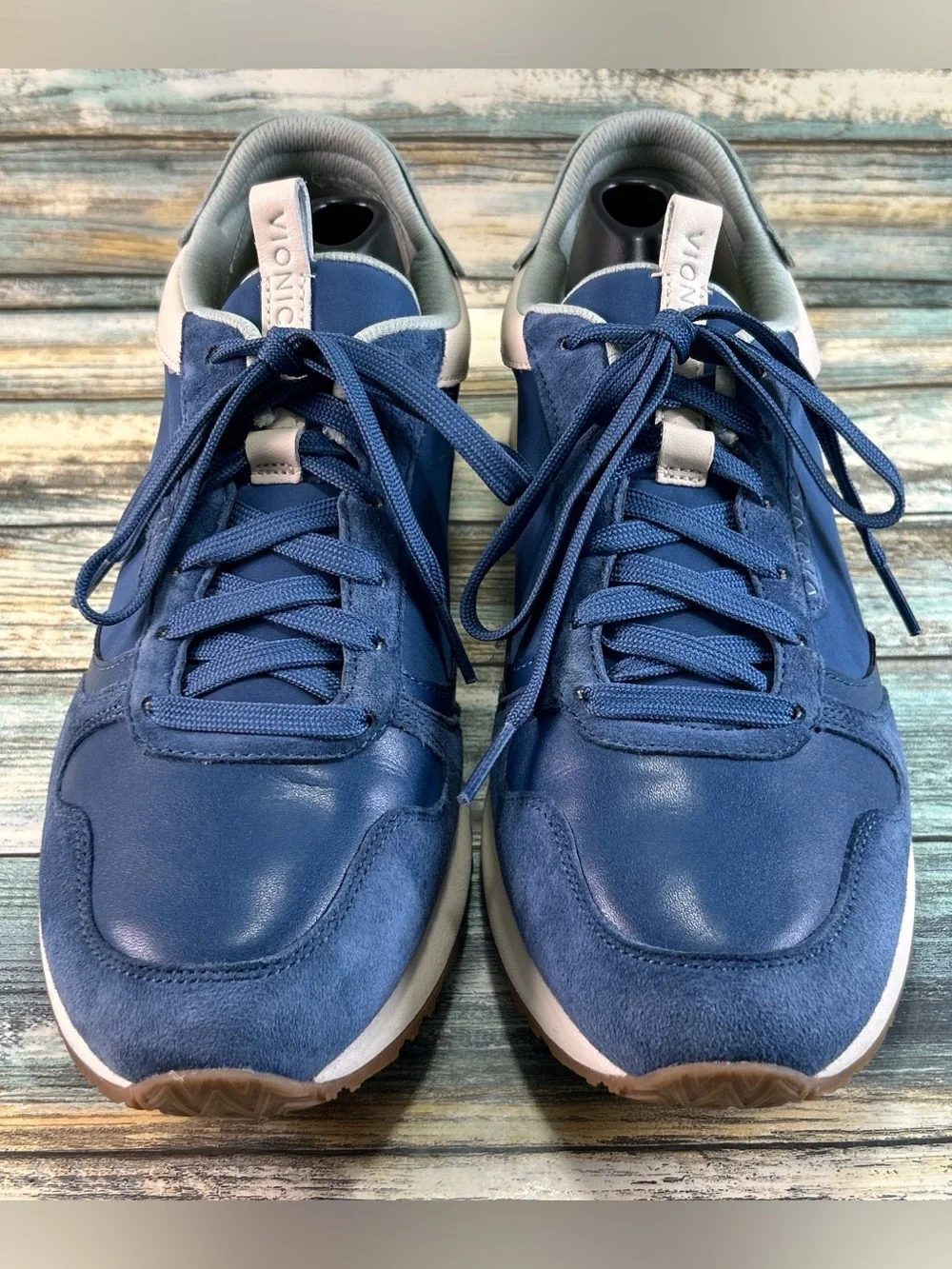 VIONIC Monarch Sneakers 9M Casual Retro Athletic Shoes Wedge Lace Up Blue Suede